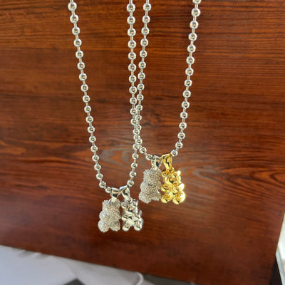 Jewelry Simple Style Classic Style Bear Titanium Steel Plating Pendant Necklace