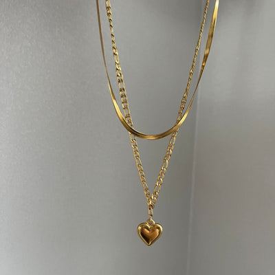 Jewelry Simple Style Classic Style Heart Shape Titanium Steel Plating Pendant Necklace