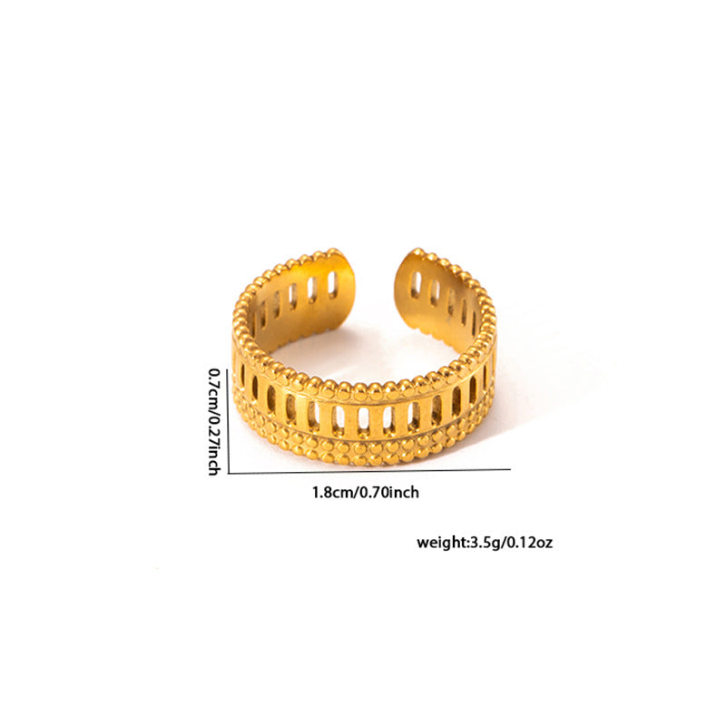 Jewelry Elegant Cross Heart Shape Solid Color Titanium Steel Open Rings