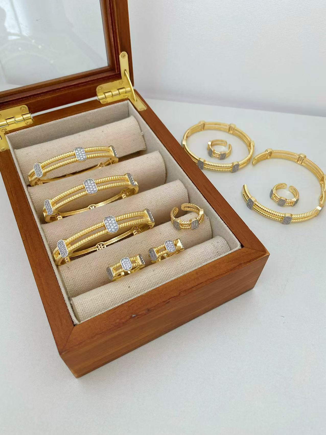 Jewelry Vintage Style Classic Style Geometric Copper Zircon Plating Rings Bracelets