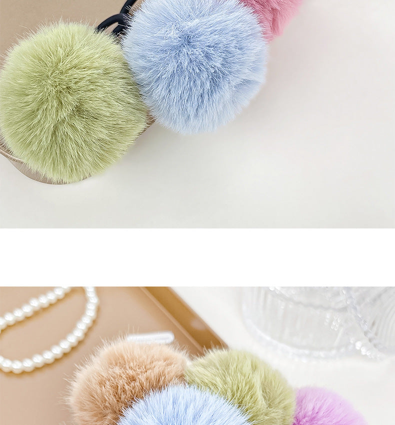 Women's Simple Style Solid Color Plush Hair Tie