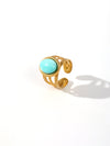 Jewelry Elegant Retro U Shape Oval 304 Stainless Steel Open Rings