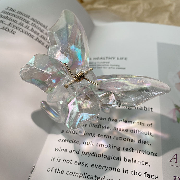 fashion butterfly plastic resin polishing hair claws