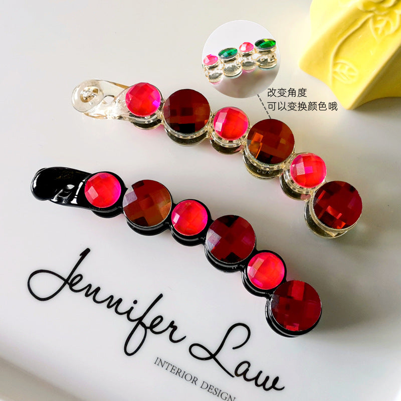 simple style geometric plastic artificial pearls hair clip