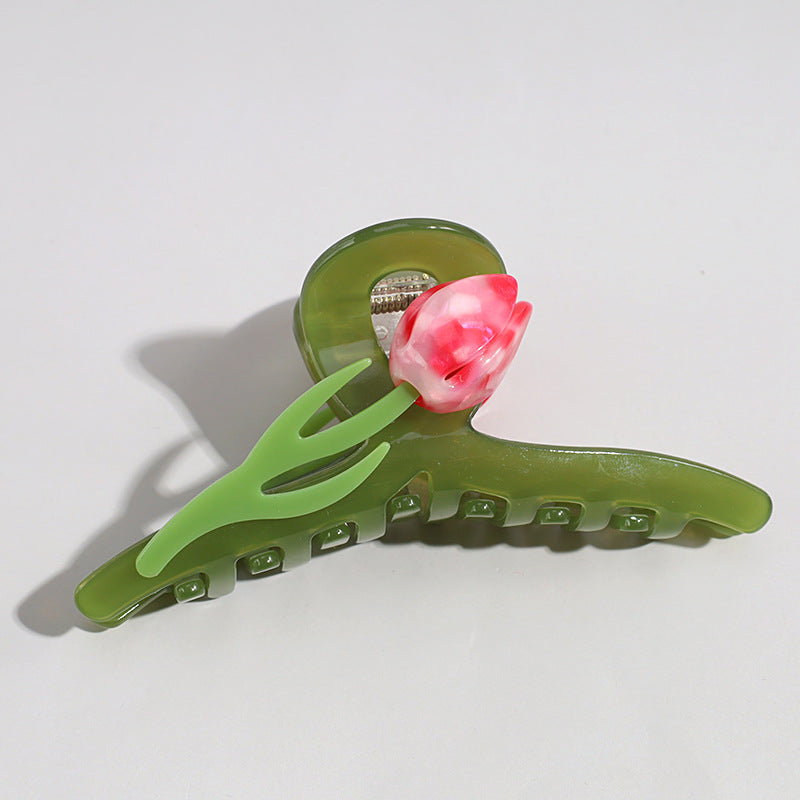 women's elegant sweet tulip plastic hair claws