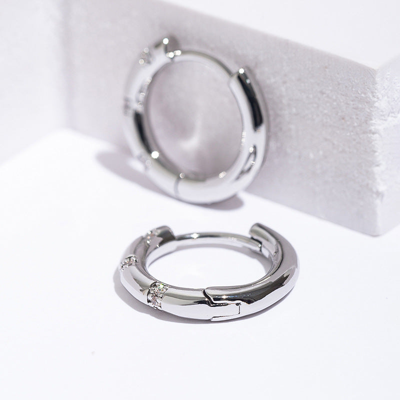 1 Pair Simple Style Geometric Inlay Copper Zircon Earrings