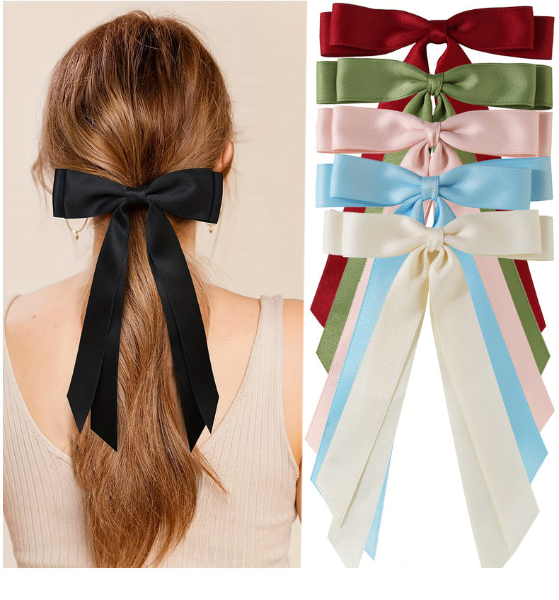 Guanyang  New Arrival 2.5cm Polyester Cotton Double Bow Barrettes Duckbill Clip Sweet Hair Pin Bar Shaped Hair Clip