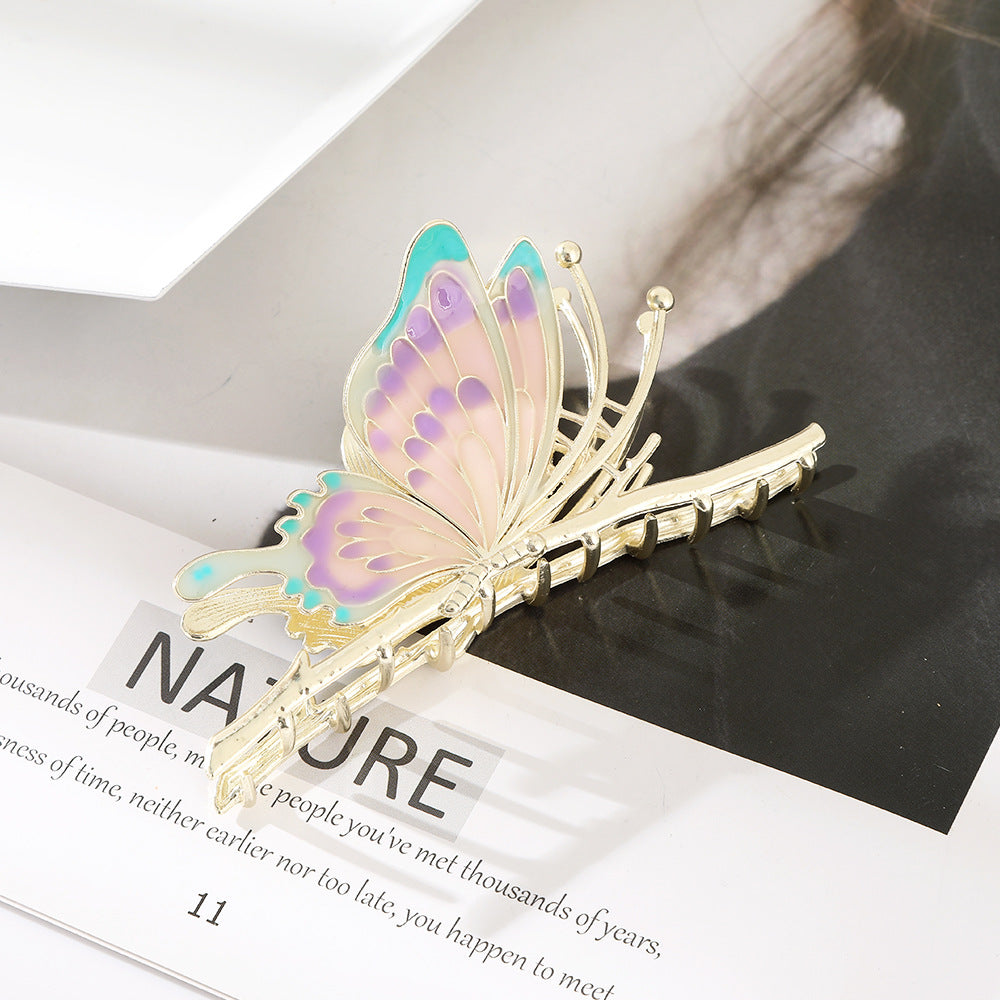 elegant sweet butterfly metal plating hair claws
