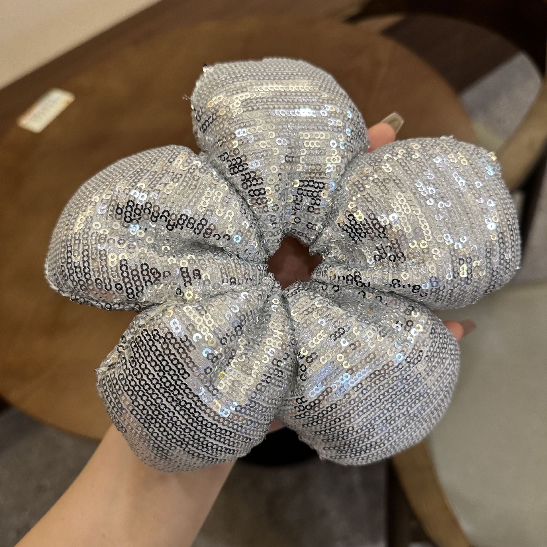 Women's Shiny Solid Color Sequins Hair Tie