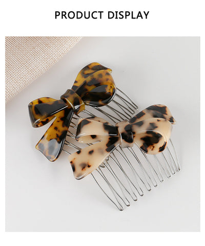 Women's IG Style Simple Style Bow Knot Leopard Alloy Insert comb