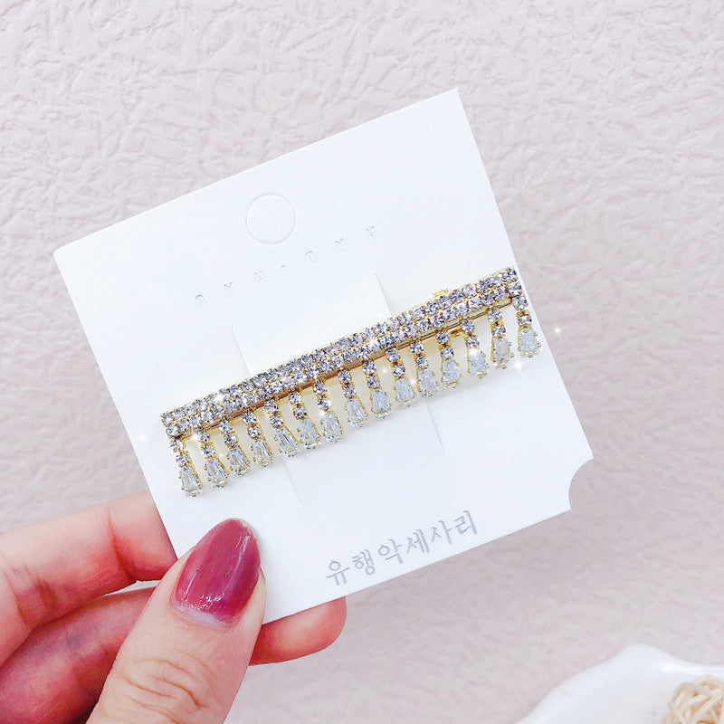 fashion geometric metal inlay rhinestones hair clip 1 piece