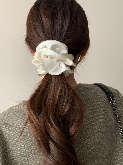 New Classic Style Large Intestine Hair Band Women's High-Grade Satin Temperament Bun Tie-up Hair Headband Hair Rope Women's Headdress