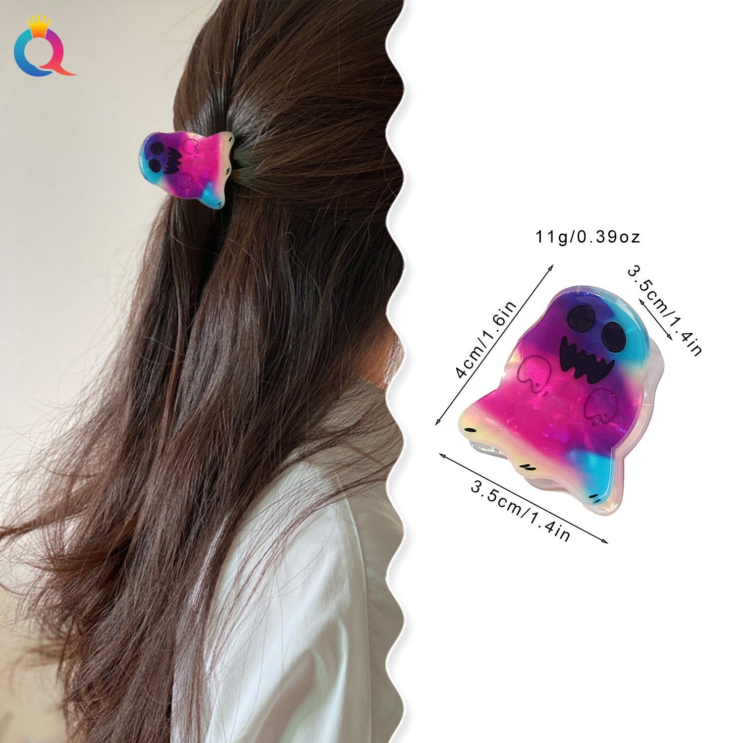 Women's Cute ghost Arylic Hair Claws