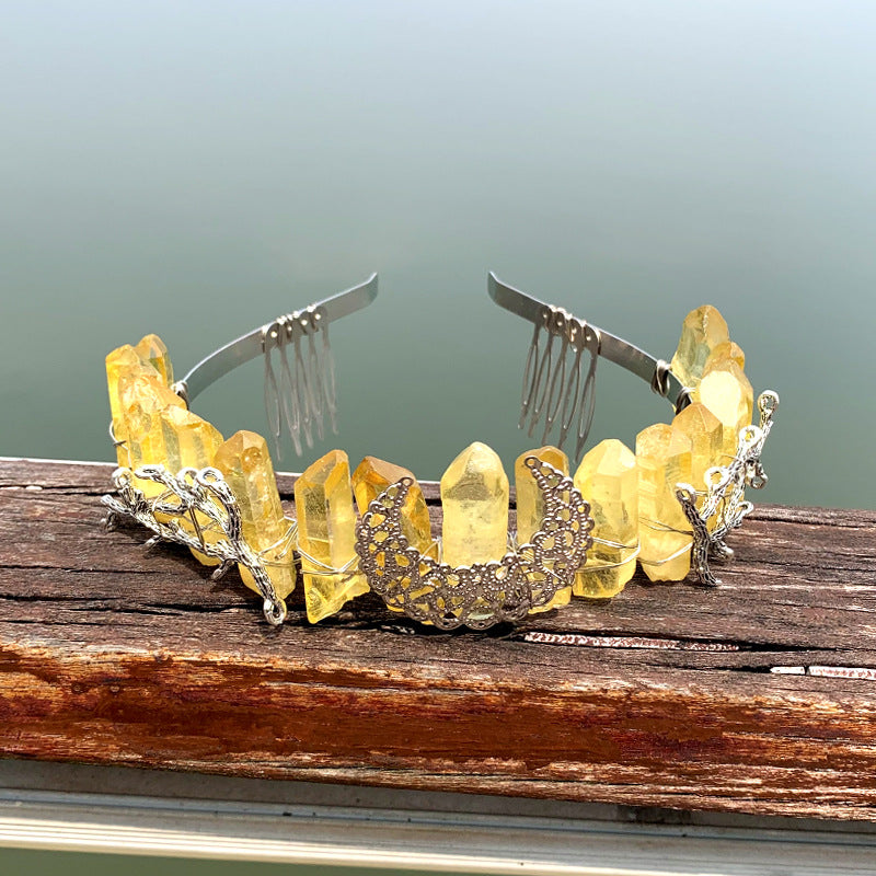 fashion moon crown alloy hollow out crown