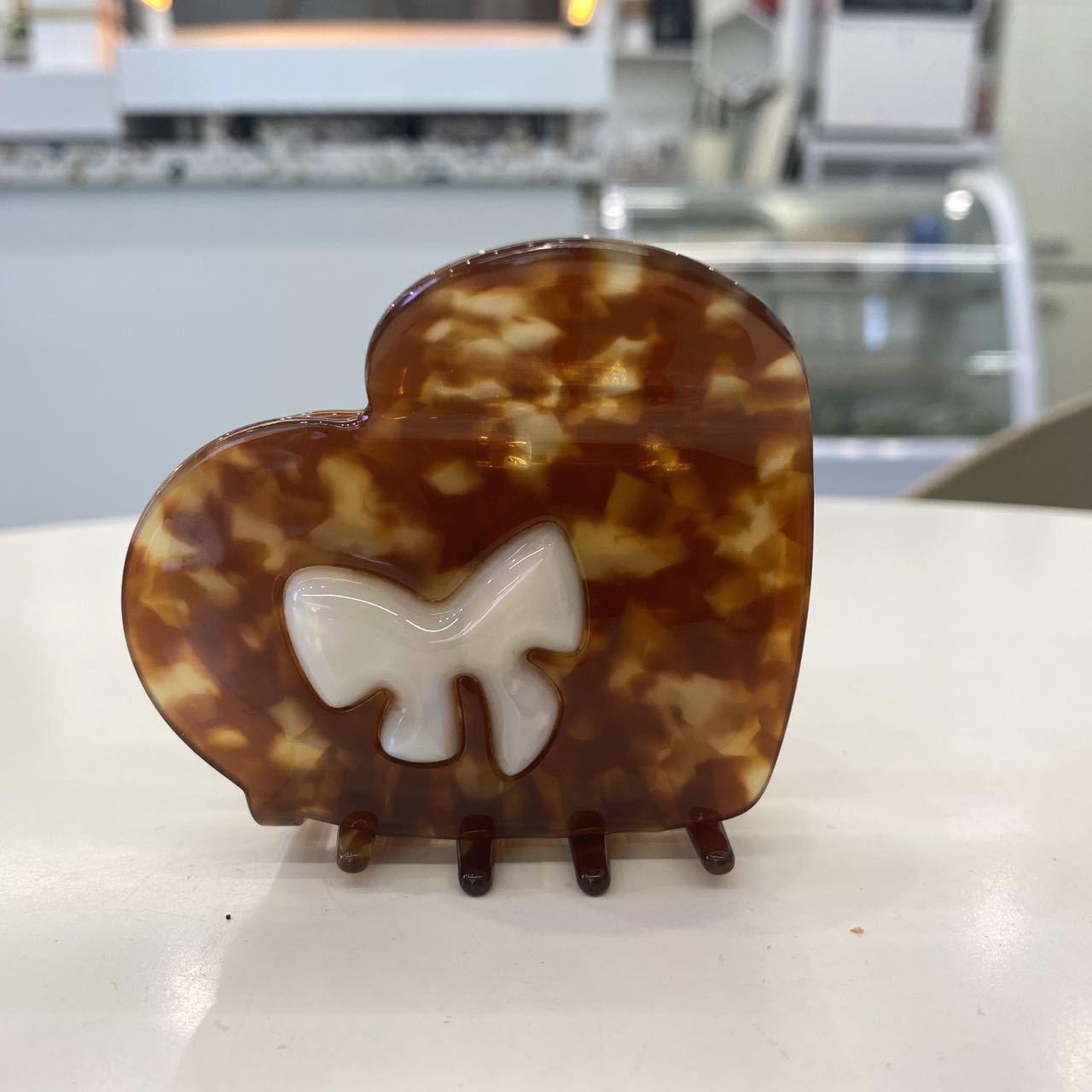 Women's Simple Style Heart Shape Bow Knot Acetic acid sheets Hair Claws