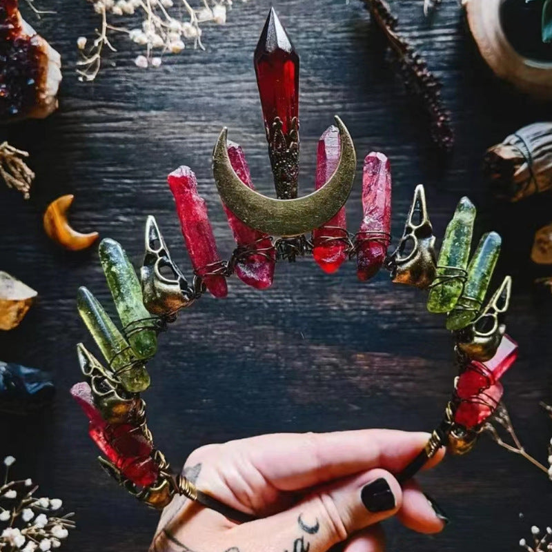 Women's Retro Square Artificial Crystal Iron Three-dimensional Hair Band