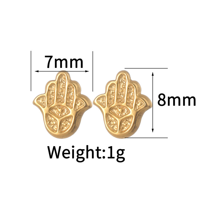 1 Pair Casual Simple Style Streetwear Heart Shape Crown Plating 304 Stainless Steel Ear Studs