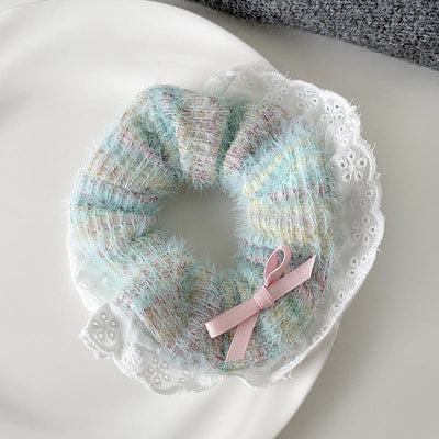 Unisex Casual Sweet Rainbow yarn Rib-Knit Hair Tie