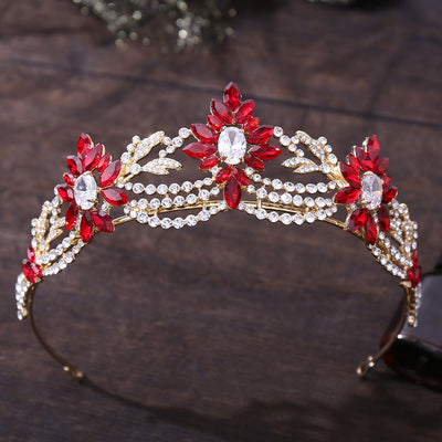 fashion oval crown alloy inlaid zircon crown 1 piece