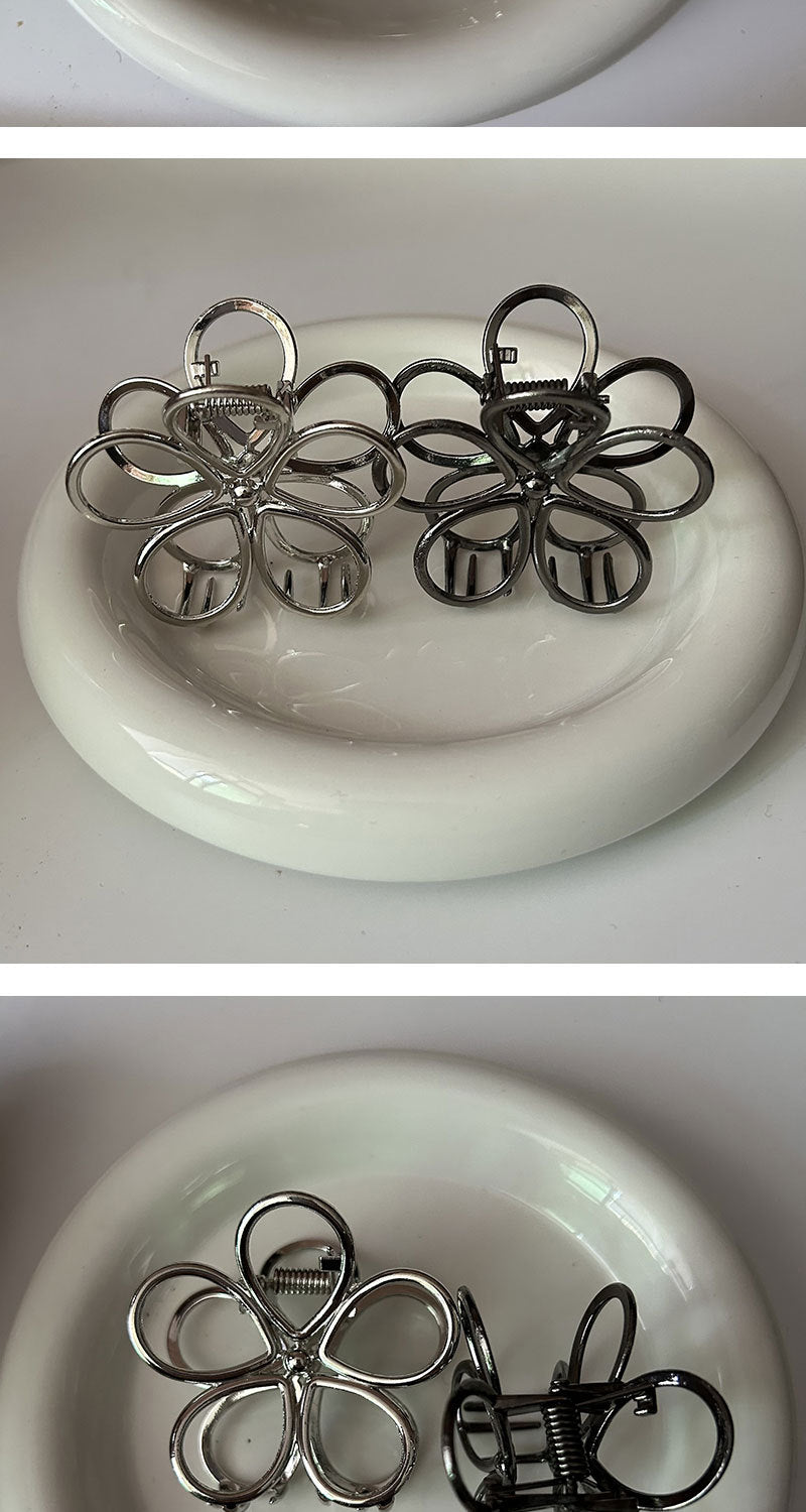 simple style korean style flower metal hair claws