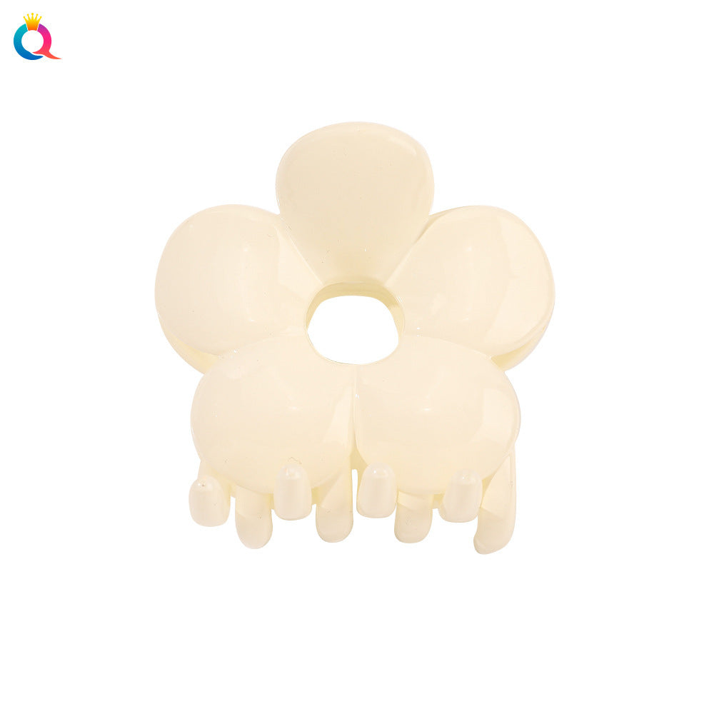 frosted candy color flower shark clip