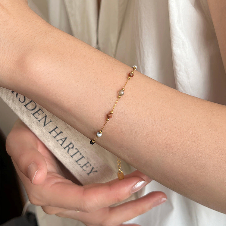 Jewelry Simple Style Geometric Titanium Steel Plating Bracelets Necklace