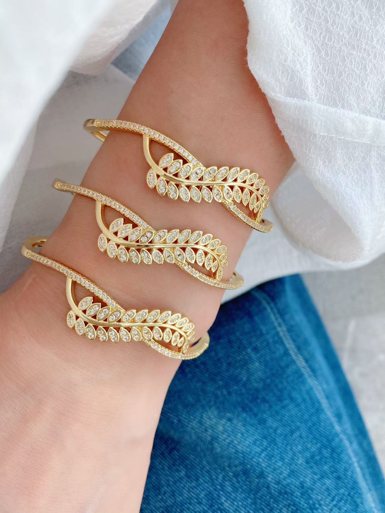 Jewelry Vintage Style Classic Style Grain Copper Zircon Plating Rings Bracelets