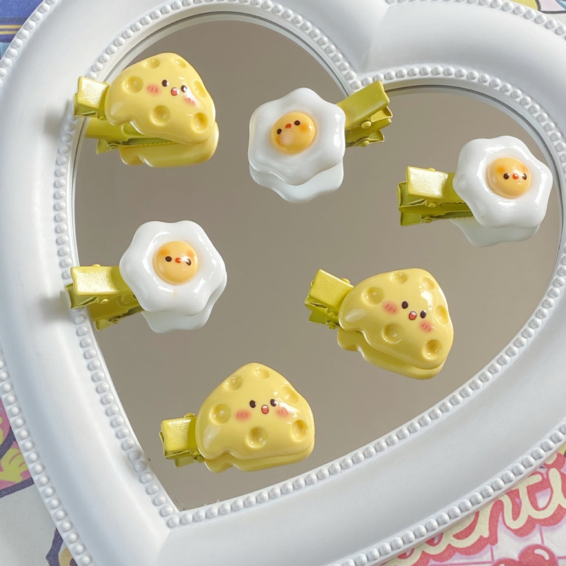 Women's Cute Poached Egg Plastic Hair Clip