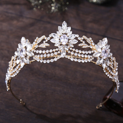 fashion oval crown alloy inlaid zircon crown 1 piece