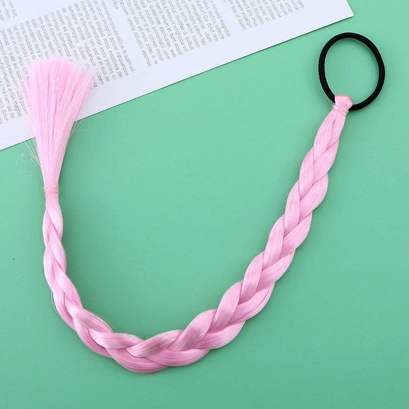 Girl'S Solid Color Braid Chemical Fiber Filament Hair Tie