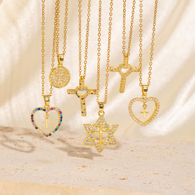 Copper Plating Heart Shape Pendant Necklace