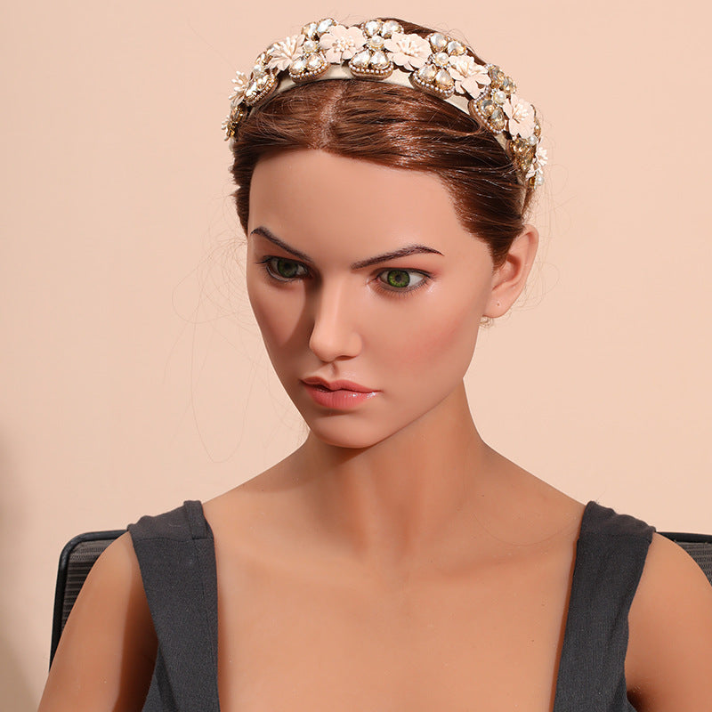 fashion geometric cloth handmade rhinestones hair band 1 piece