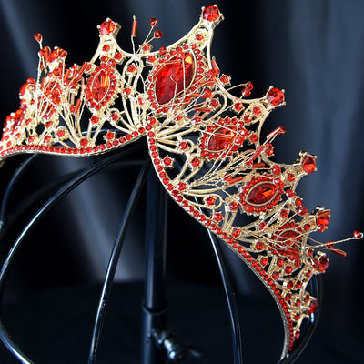 korean style rhinestone crown earrings set wedding hair accessories