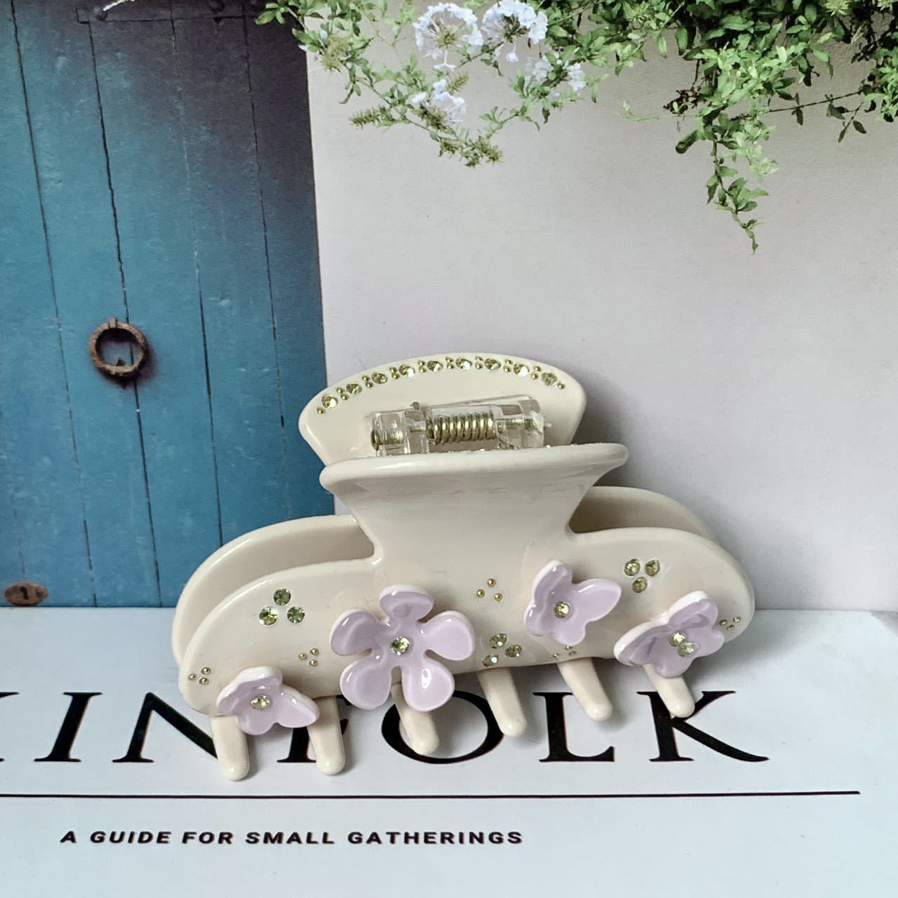 original design flower butterfly acetic acid sheets diamond hair claws