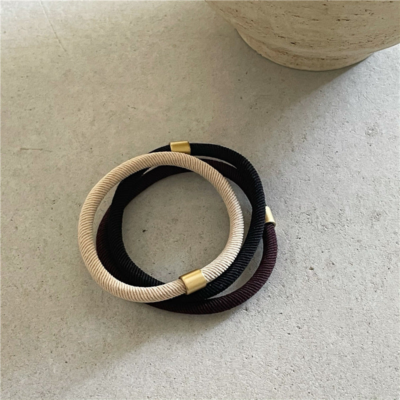 fashion solid color cloth hair tie 1 piece