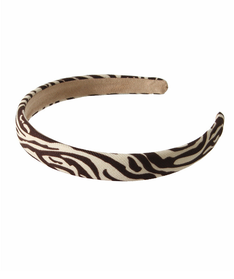 Guanyang  Zebra Print Leopard Print Headband  Retro Sponge Face Washing Pressure Hairband Simple Fashion Headband Hair Accessories