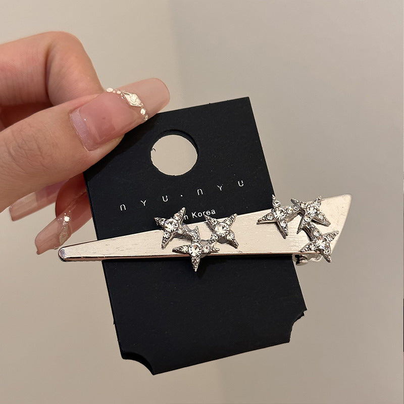 lady star metal inlay rhinestones hair clip