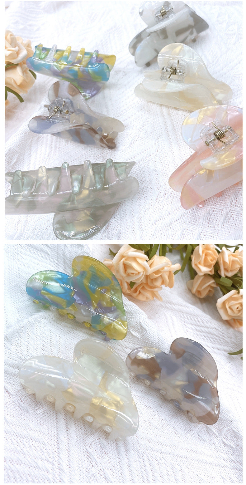 cute color block arylic handmade hair claws 1 piece