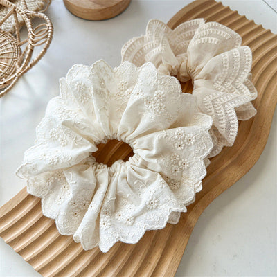 Super Fairy Internet Hot New Lace Large Intestine Ring Hair Ring Graceful and Fashionable Girl Top Cuft Boutique Hairware