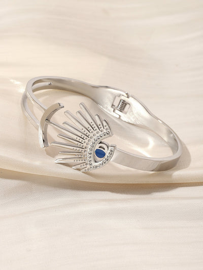 Simple Style Classic Style Solid Color Titanium Steel Zircon Bangle In Bulk