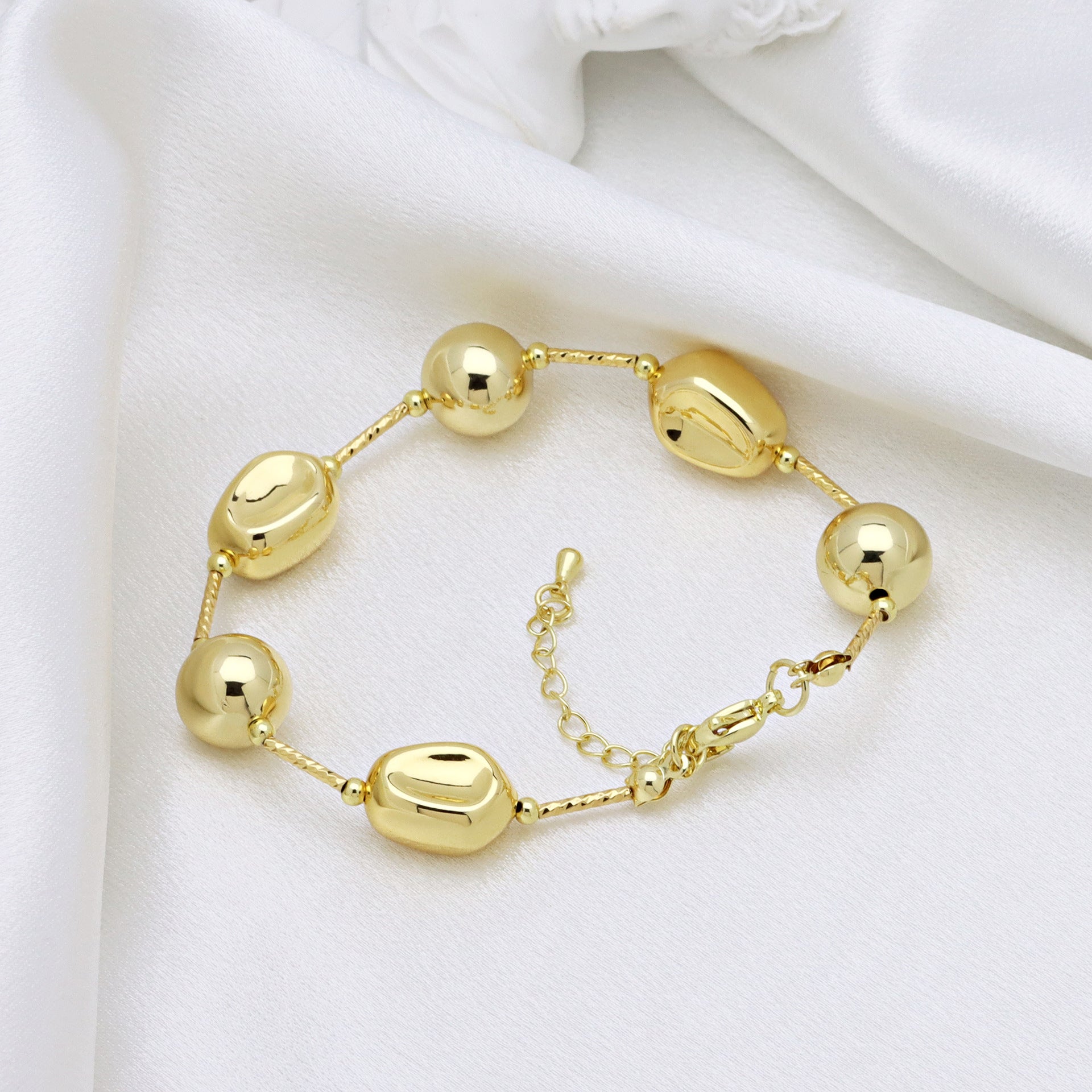 Copper 18K Gold Plated Plating Geometric Solid Color Bracelets