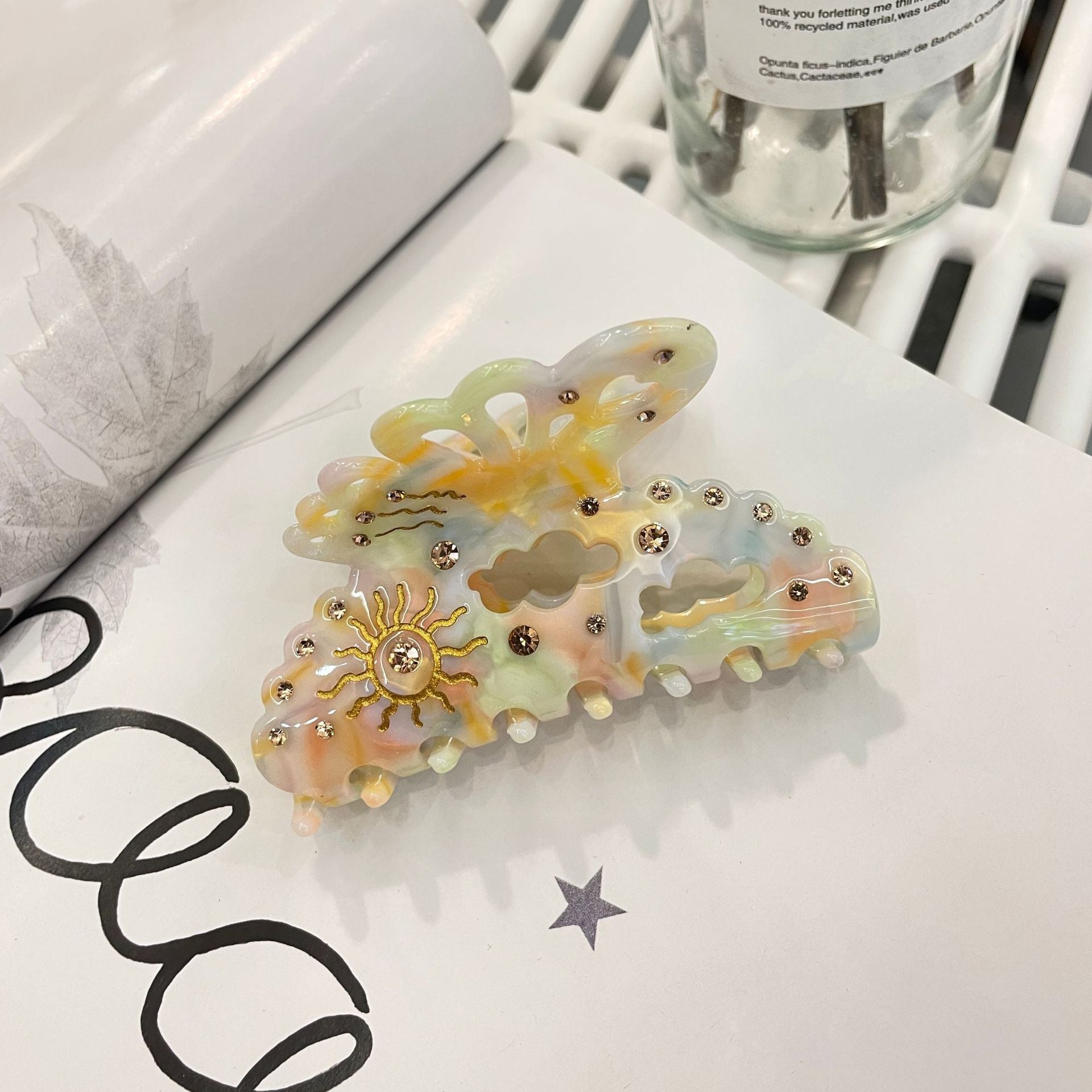 Women's Sweet Butterfly Acetic acid sheets Inlay Rhinestones Hair Claws