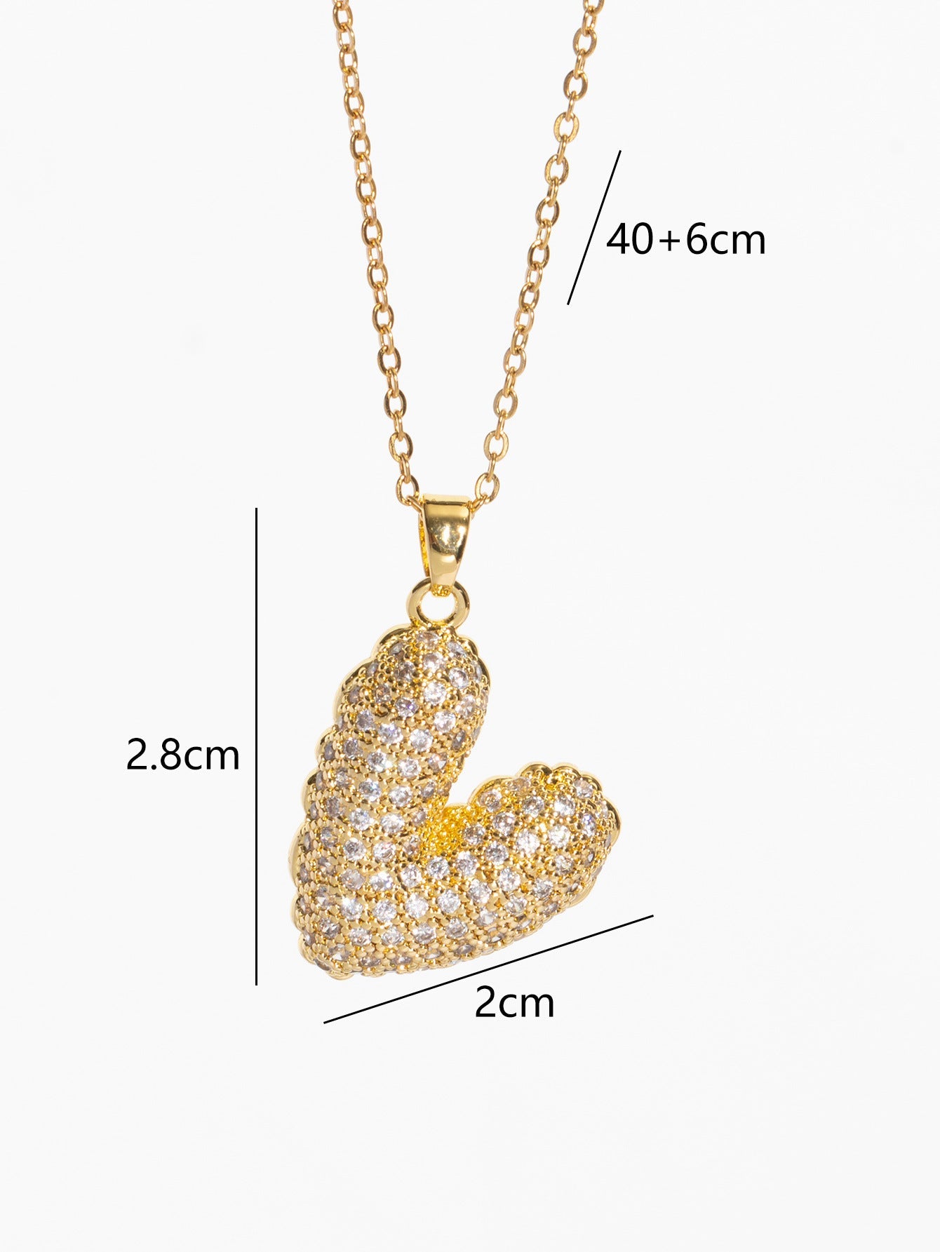 Copper Plating Heart Shape Pendant Necklace