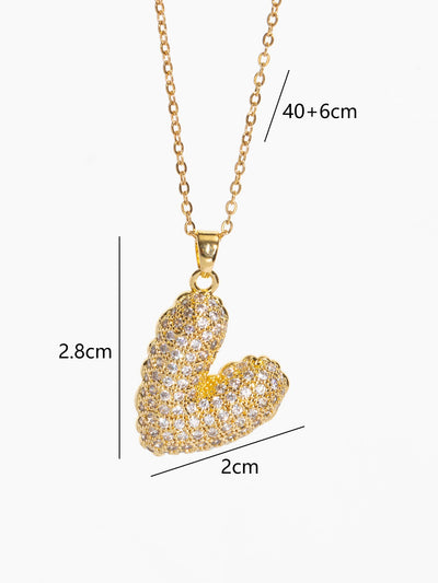 Copper Plating Heart Shape Pendant Necklace