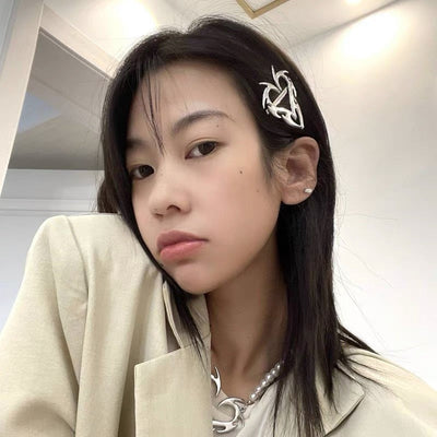 fashion heart shape alloy plating hair clip 1 piece