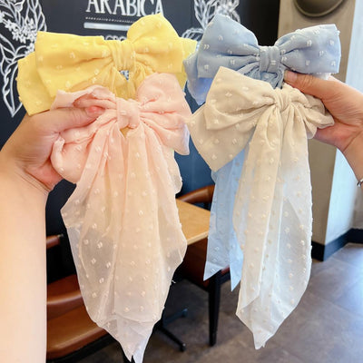 fairy style lady bow knot cloth hair clip