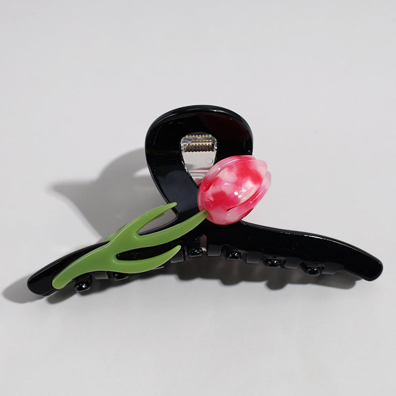 women's elegant sweet tulip plastic hair claws