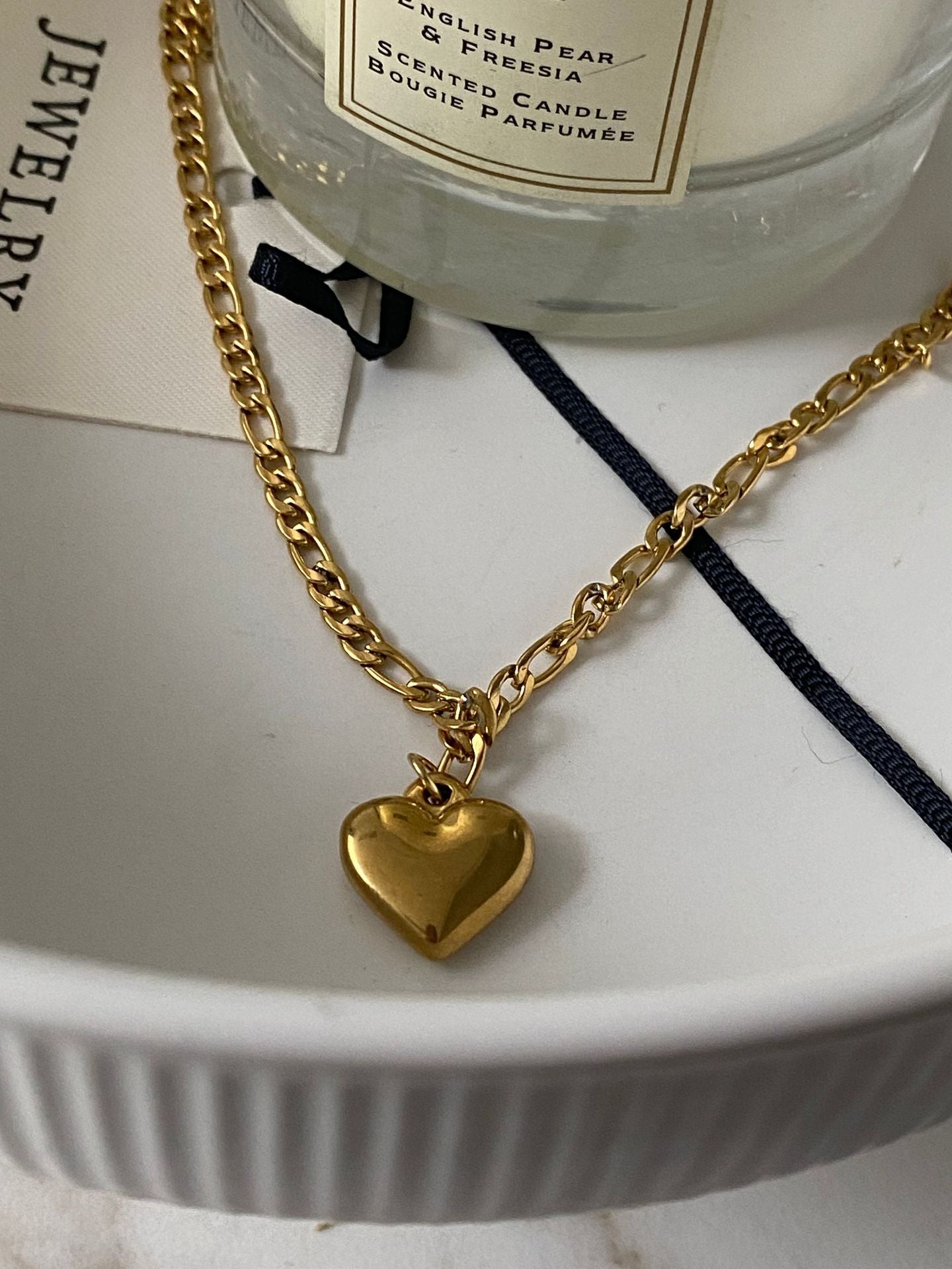 Jewelry Simple Style Classic Style Heart Shape Titanium Steel Plating Pendant Necklace