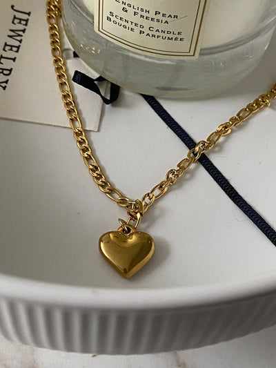 Jewelry Simple Style Classic Style Heart Shape Titanium Steel Plating Pendant Necklace