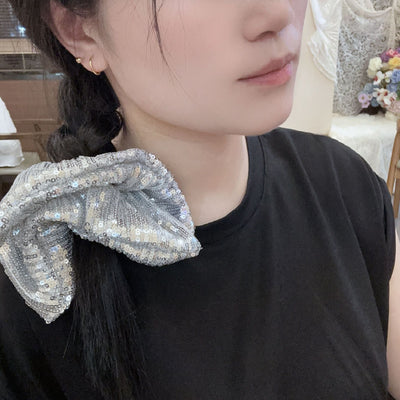 Women's Shiny Solid Color Sequins Hair Tie